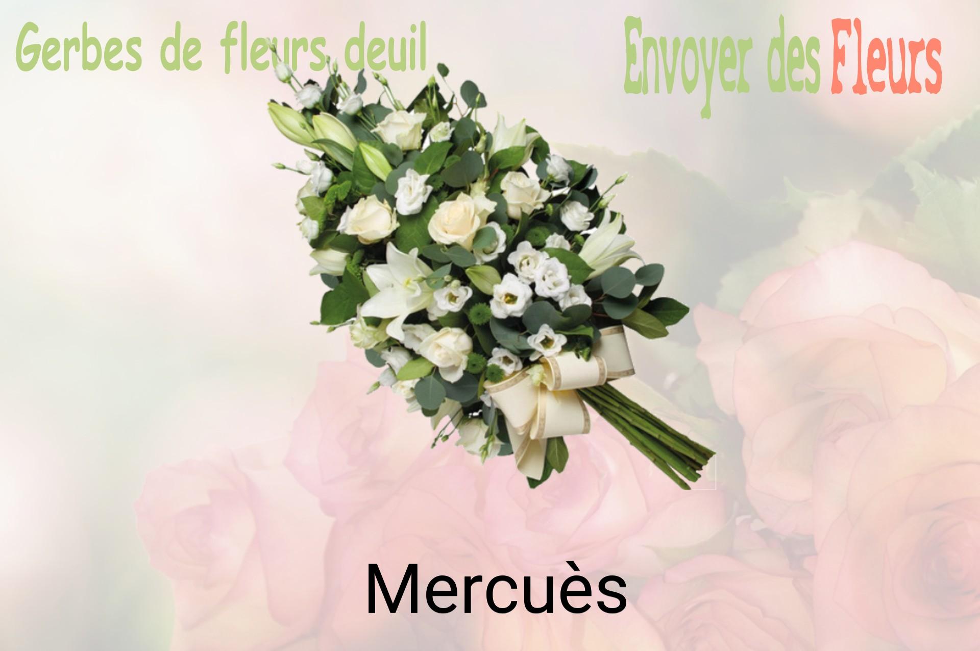 Gerbe de fleurs de deuil livrée à Mercuès